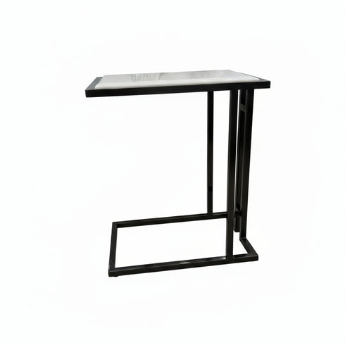 Mila Sofa Table - Gunmetal Black & White Marble