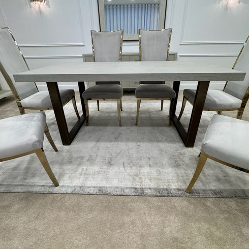 Felicity 6 Seater Dining Table - Grey White