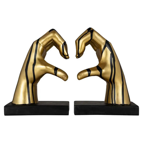Golden Drip Heart Sign Book Ends