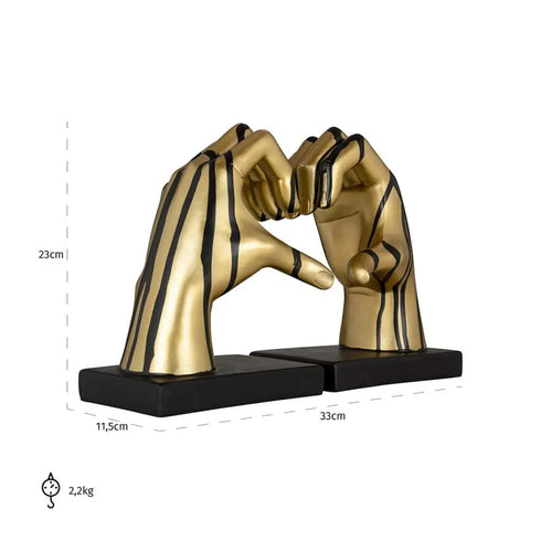 Golden Drip Heart Sign Book Ends