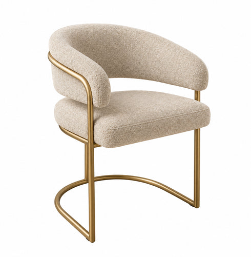 PRE-ORDER Hannah Beige & Gold Dining Chair