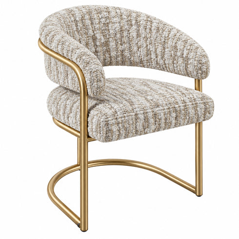 PRE-ORDER Hannah Beige & Gold Dining Chair