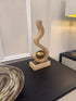Travertine & Brass Swirl Sculpture