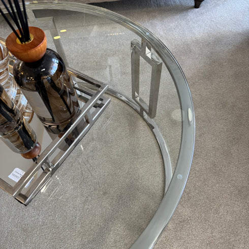 Ovada Coffee Table - Stainless Steel & Clear Glass