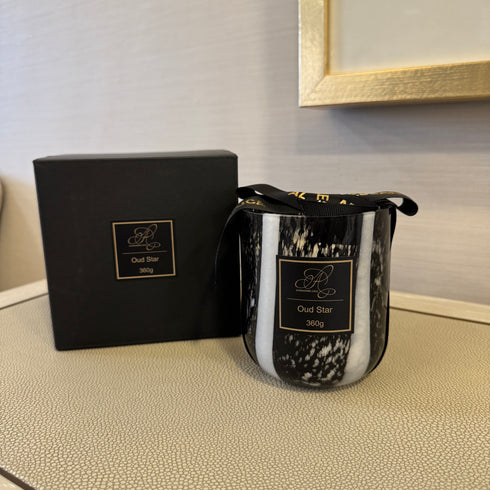 Oud Star Black Marble Candle 360g