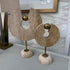 Travertine Circle Antique Brass Set