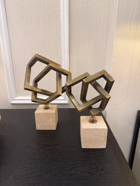 Marble Interlocking Square Set - Travertine