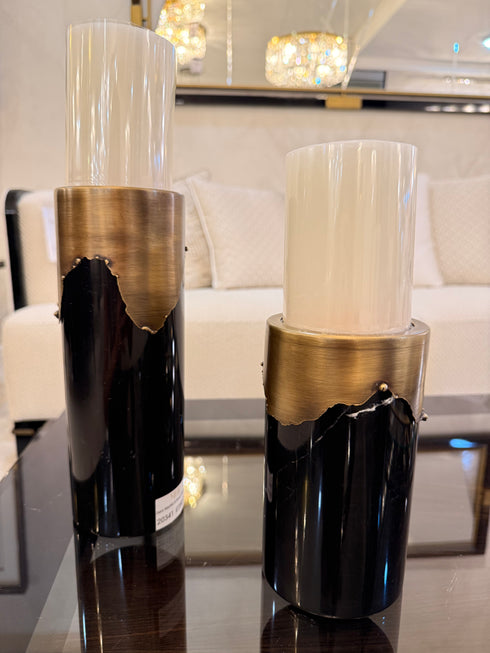 Sara Marble & Brass Vase Set