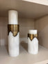 Laura Marble & Brass Vase Set