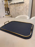 Navy Leather Weave Print Serving Tray