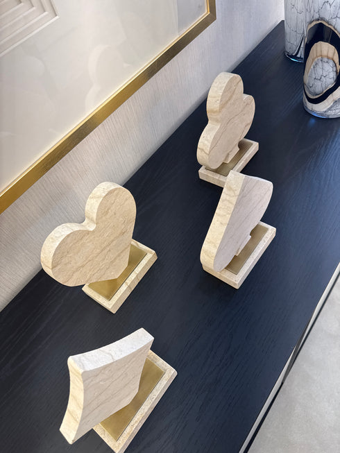 Travertine Suit Sculptures Set of 4