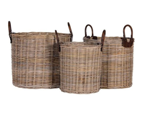 Set of 3 Large Wicker Baskets
