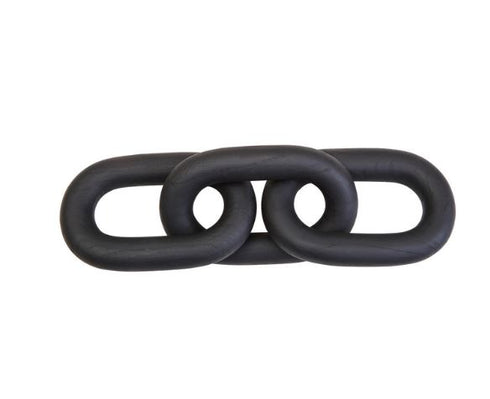 Cato Black Wood 3 Link Chain Decor