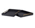 Set of 2 Gold and Black Faux Shagreen Trays