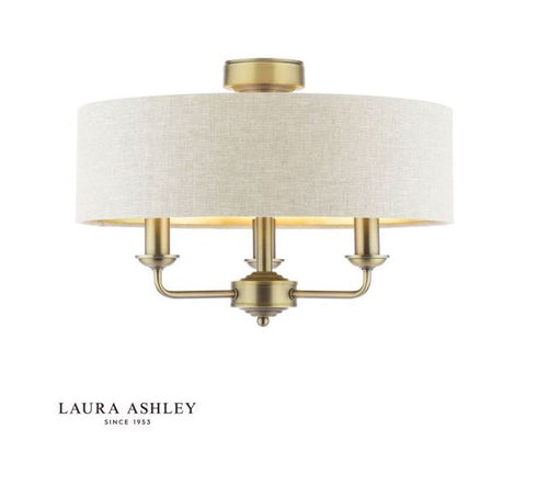 Laura Ashley Sorrento 3lt Brass Wall Light