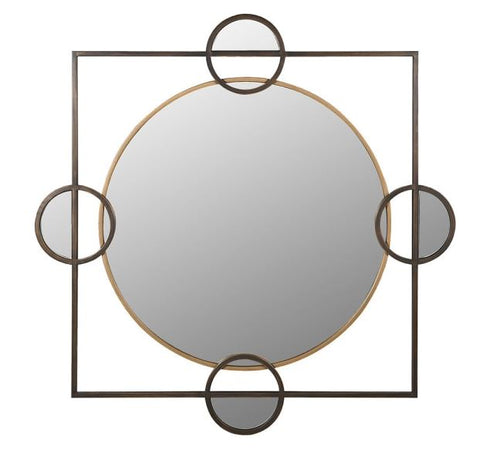 Black & Gold Geometric Mirror