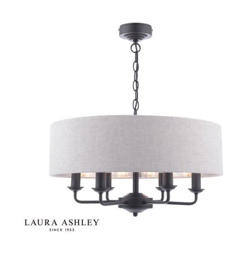 Laura Ashley Sorrento 6lt Matt Black Chandelier
