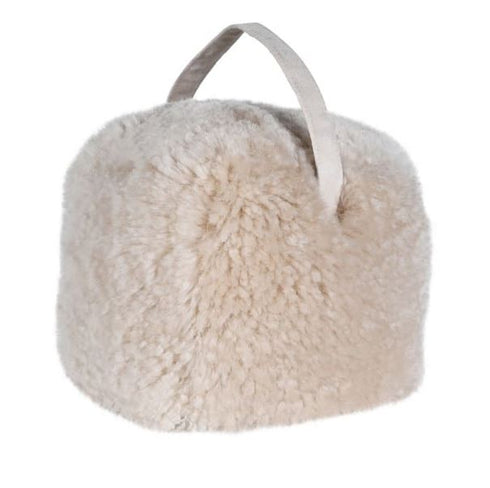 Cream Lambs Fur Doorstop
