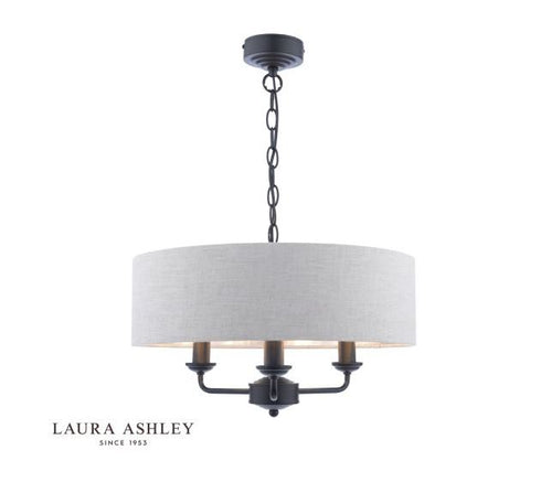 Laura Ashley Sorrento 3lt Matt Black Chandelier