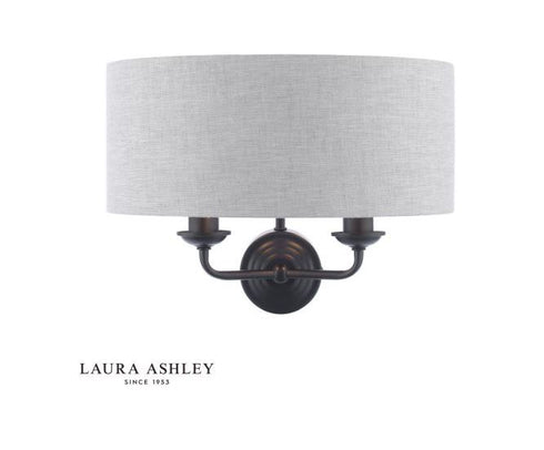 Laura Ashley Sorrento 2lt Matt Black Wall Light