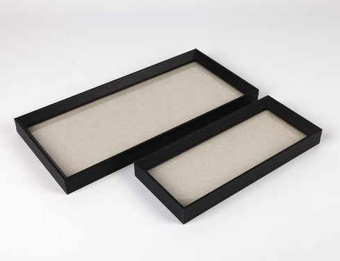 PRE-ORDER Black and Linen Tray