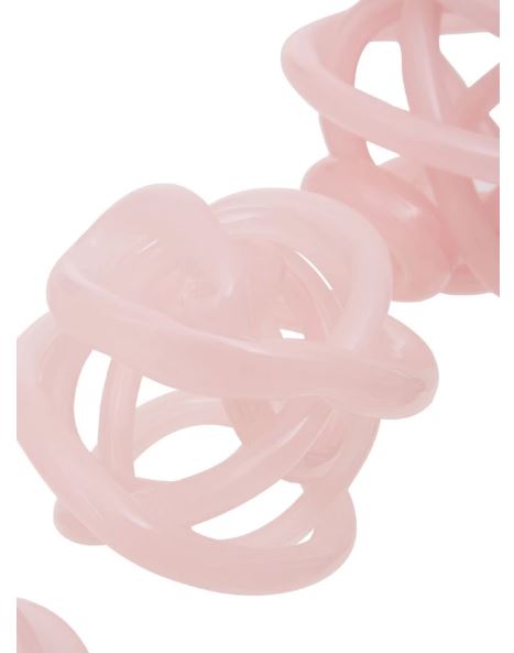 Knot Decor Set of 3 Pink Glass Ornament