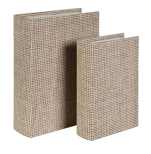 Set of 2 Beige Book Boxes