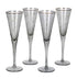 Set of 4 Smokey Gold Rim Champagne Flutes