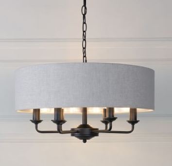 Laura Ashley Sorrento 6lt Matt Black Chandelier