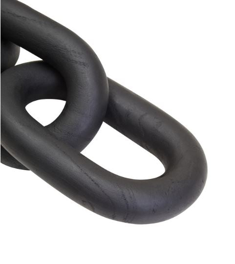 Cato Black Wood 3 Link Chain Decor