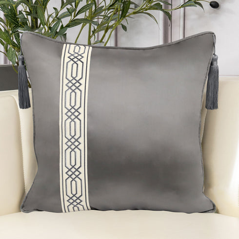Isla Grey Silk Cushion