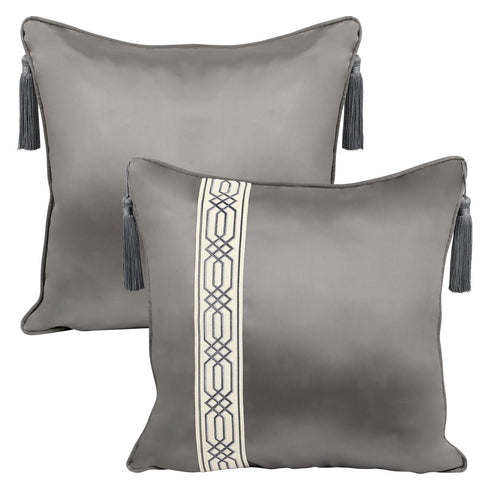Isla Grey Silk Cushion