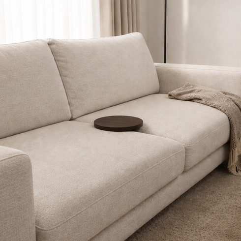 Luca Smoked Oak Round Sofa Table