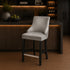 Megan Bar Stool With Black Legs Chrome Ring Silver