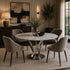 Oxford Round Grey Marble Top 4 Seater Dining Table