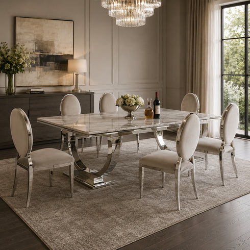 Alma Ivory 4-6 Seater Dining Table