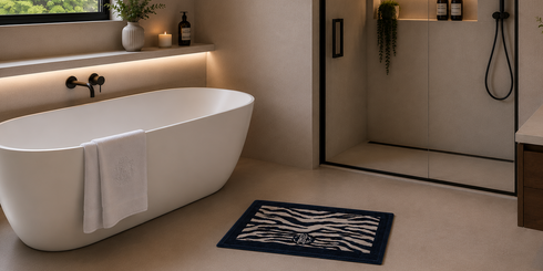 Zeb Bath Mat Blue