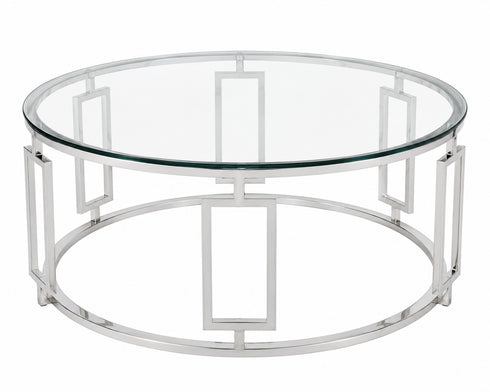 Ovada Coffee Table - Stainless Steel & Clear Glass
