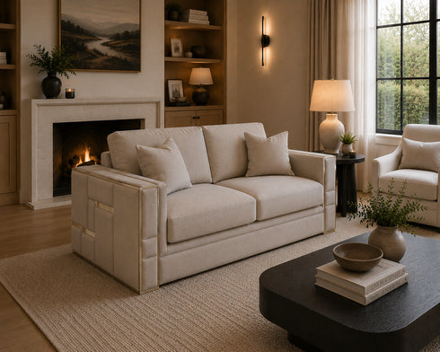 Denver Mink & Gold 2 Seater Sofa