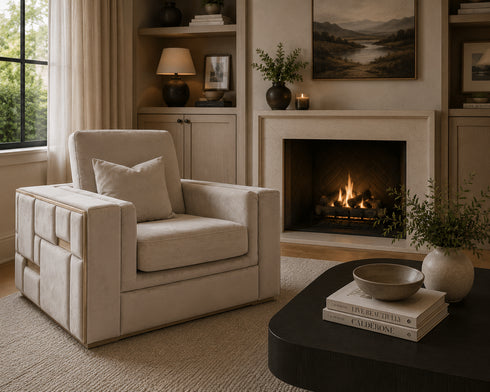 Denver Mink & Gold 3 Seater Sofa