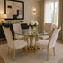 Zara 4 Seater Round Dining Table Gold - Clear Glass