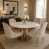 Zara 4 Seater Round Dining Table Gold - White Marble