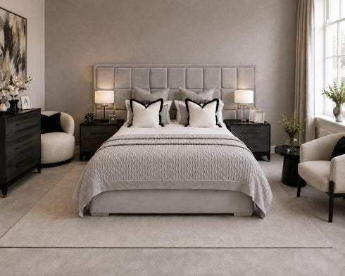 Grande Capri Plush Silver Bed