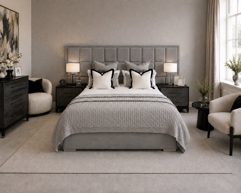 Grande Capri Plush Silver Bed