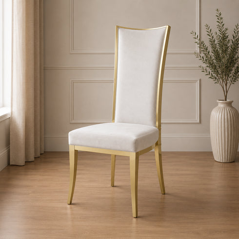 Grace High Back Chair Gold - Light Greige