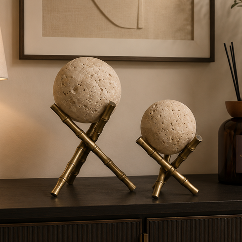 Travertine Bamboo Set