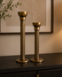 Dome Brass Candle Holder Set Of 2