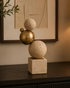 Travertine Brass Bubble Decoration