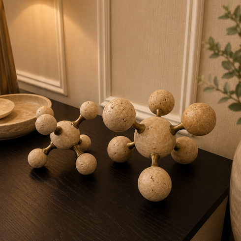Cairo Travertine Ball Decoration