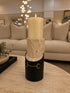 Travertine Buckle & Leather Candle Holder
